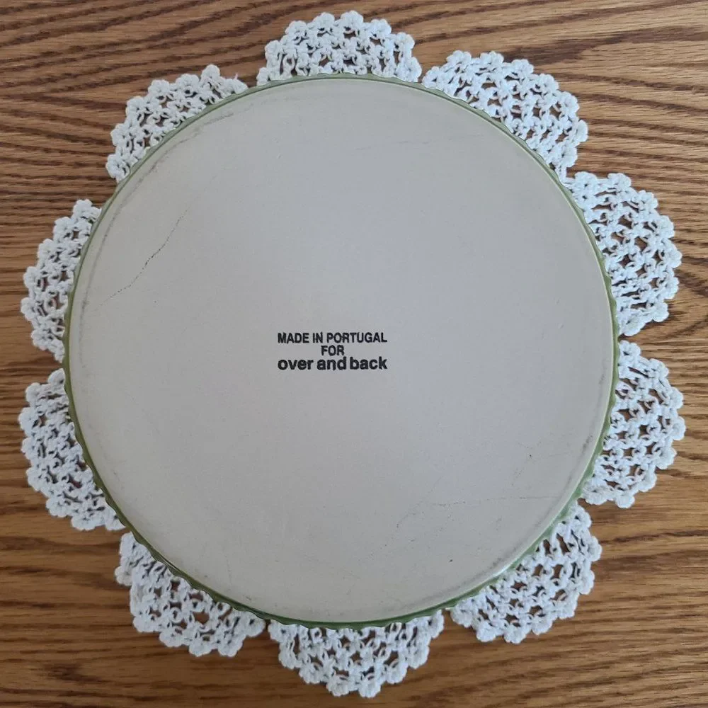 Over and Back Ceramic Soufflé Green Baking Dish Large Ramekin Made in Portugal